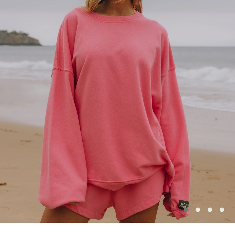 Pink Oversized Crew Sweatshirt M/L